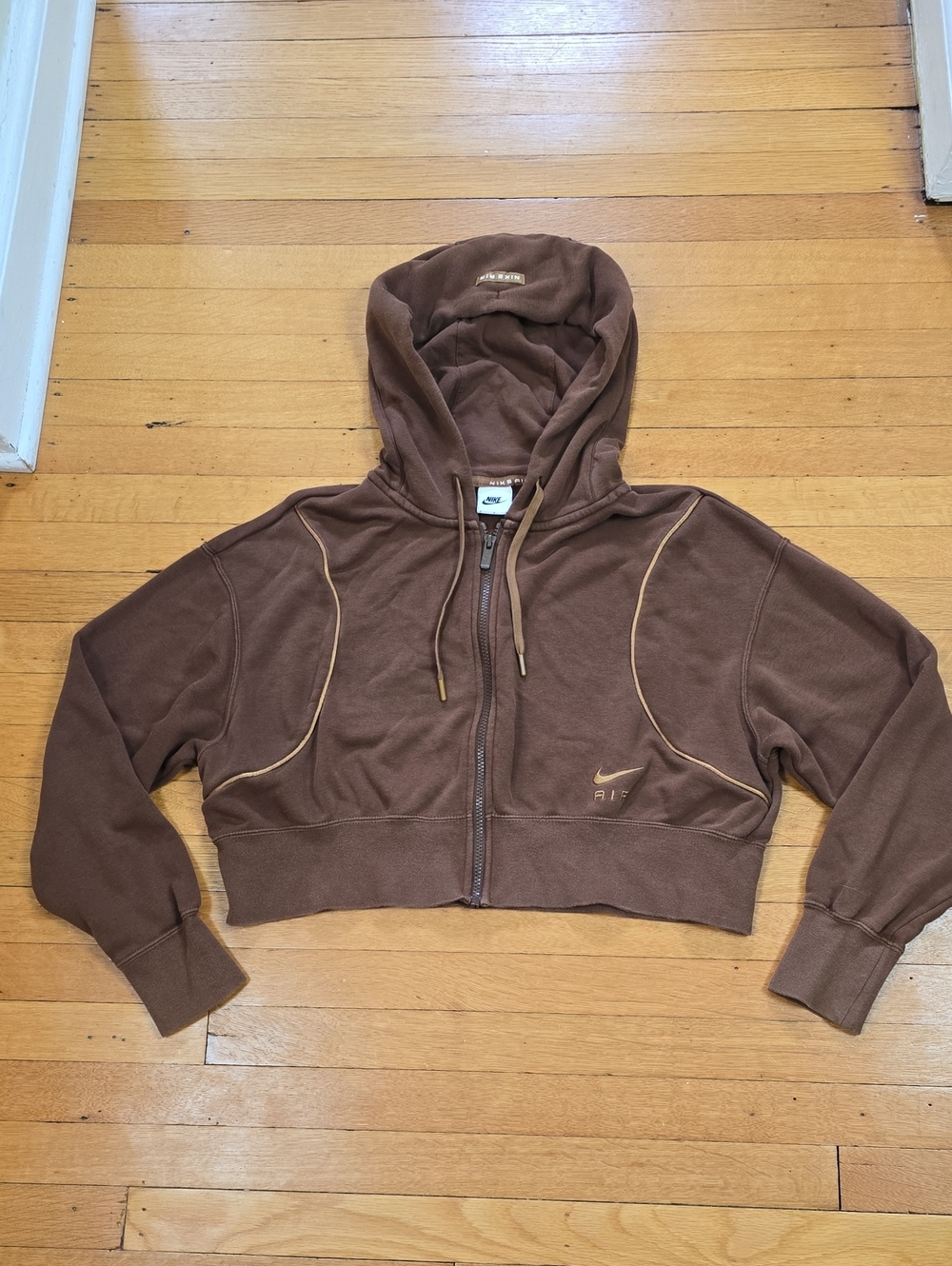 Nike Air, Cropped Full Zip Hoodie Jacket, Cacao Wow Brown, GUC, Women's S